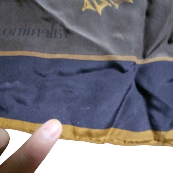 Vintage Valentino Silk Floral Fruit Bird Square Scarf 33" x 33" Botanical Luxury - Picture 5 of 8